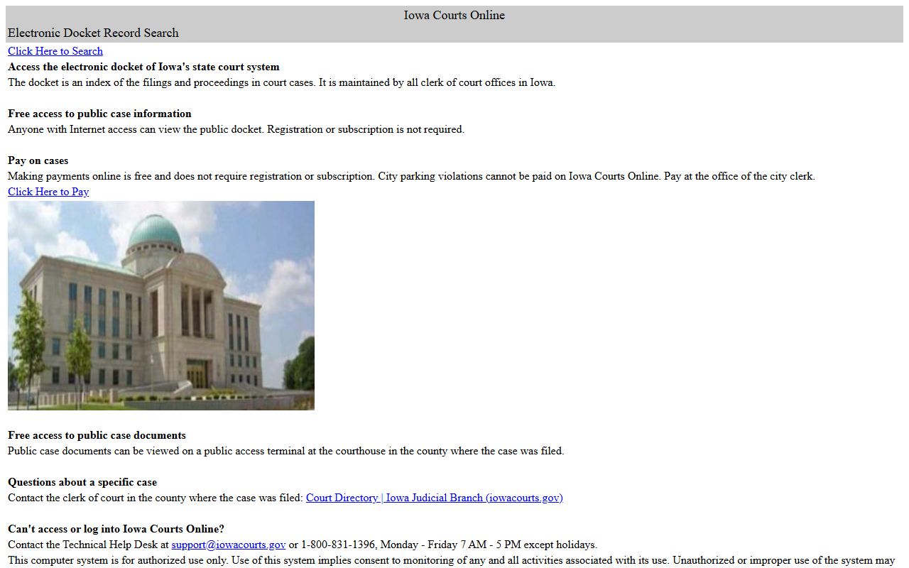 Cherokee County court records after jail arrest Iowa Courts Online search